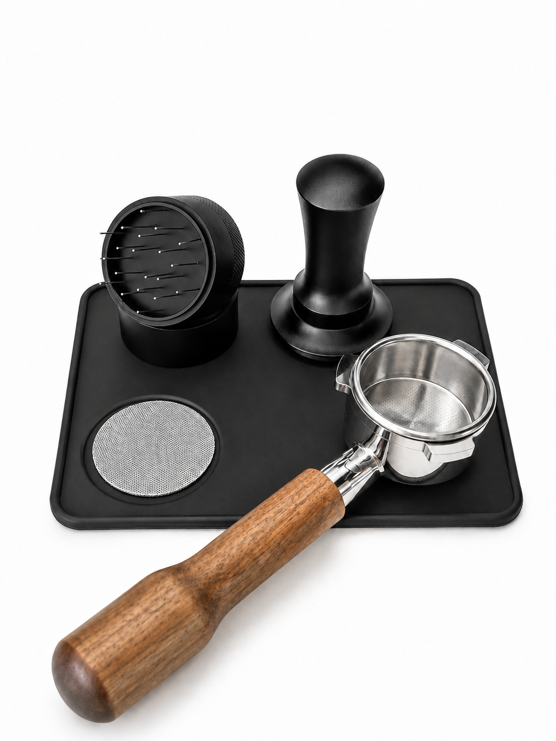 Barista sæt med bundløst portafilter Sage 54 mm Valnød Barista sæt med bundløst portafilter Sage 54 mm Valnød