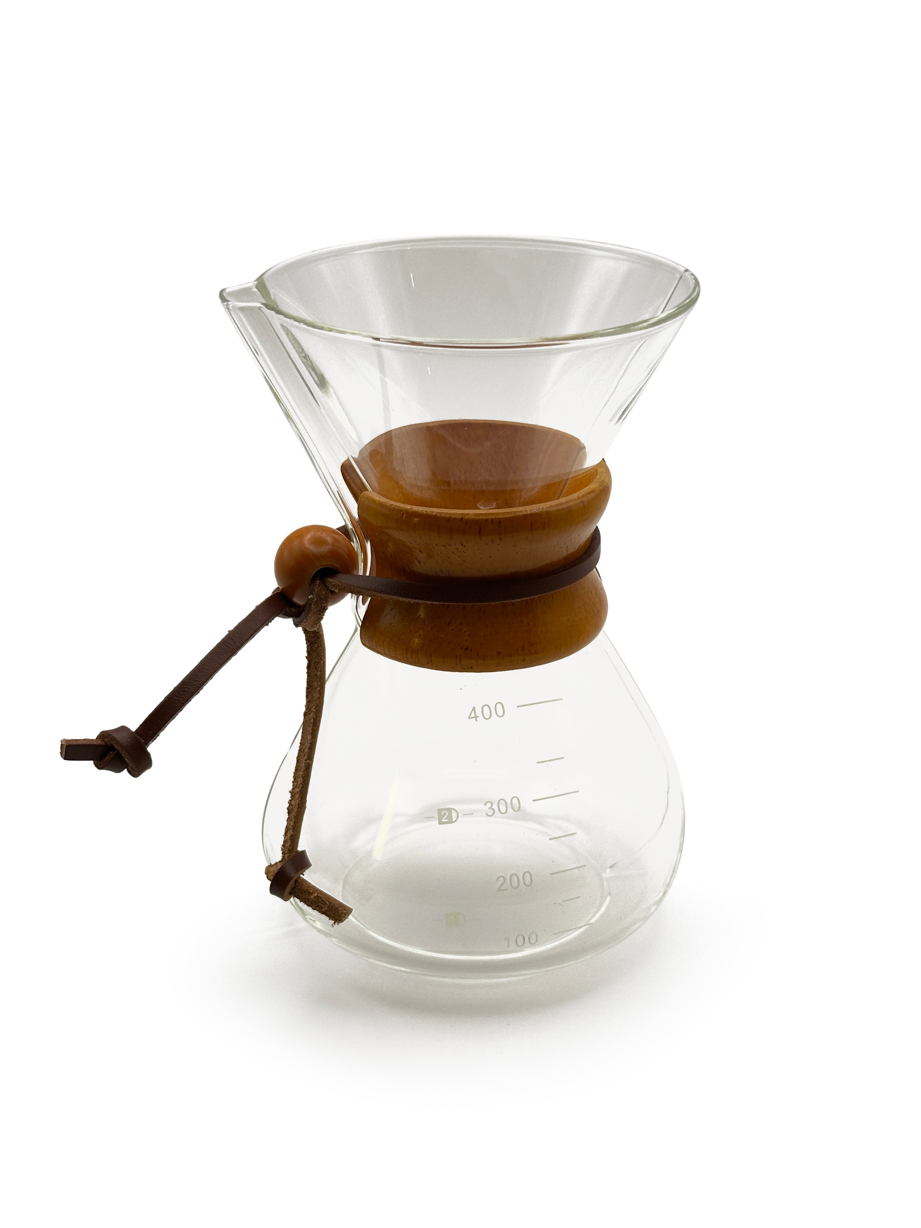 Pour Over Kaffebrygger i glas med trækrave
