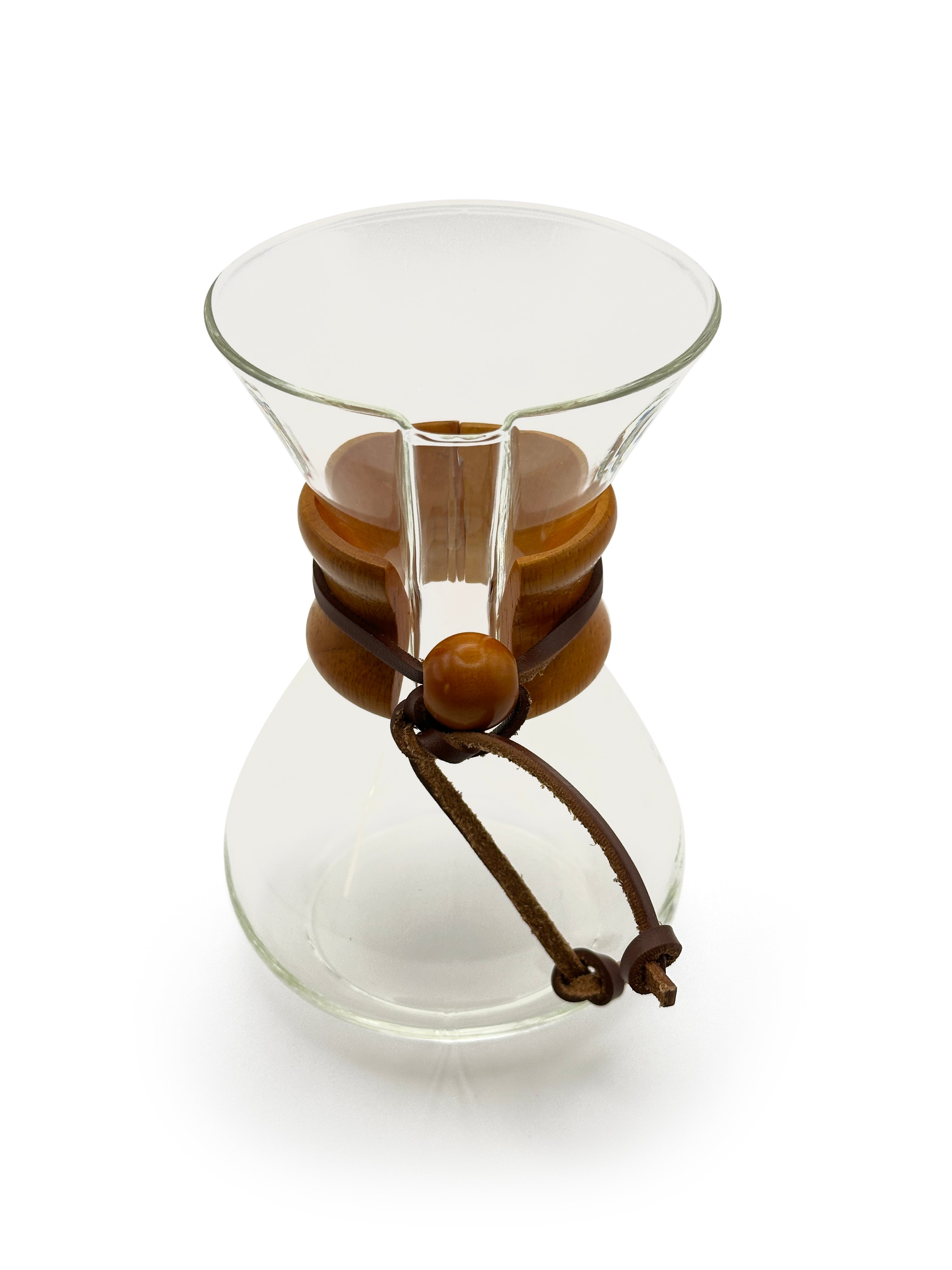 Pour Over Kaffebrygger i glas med trækrave