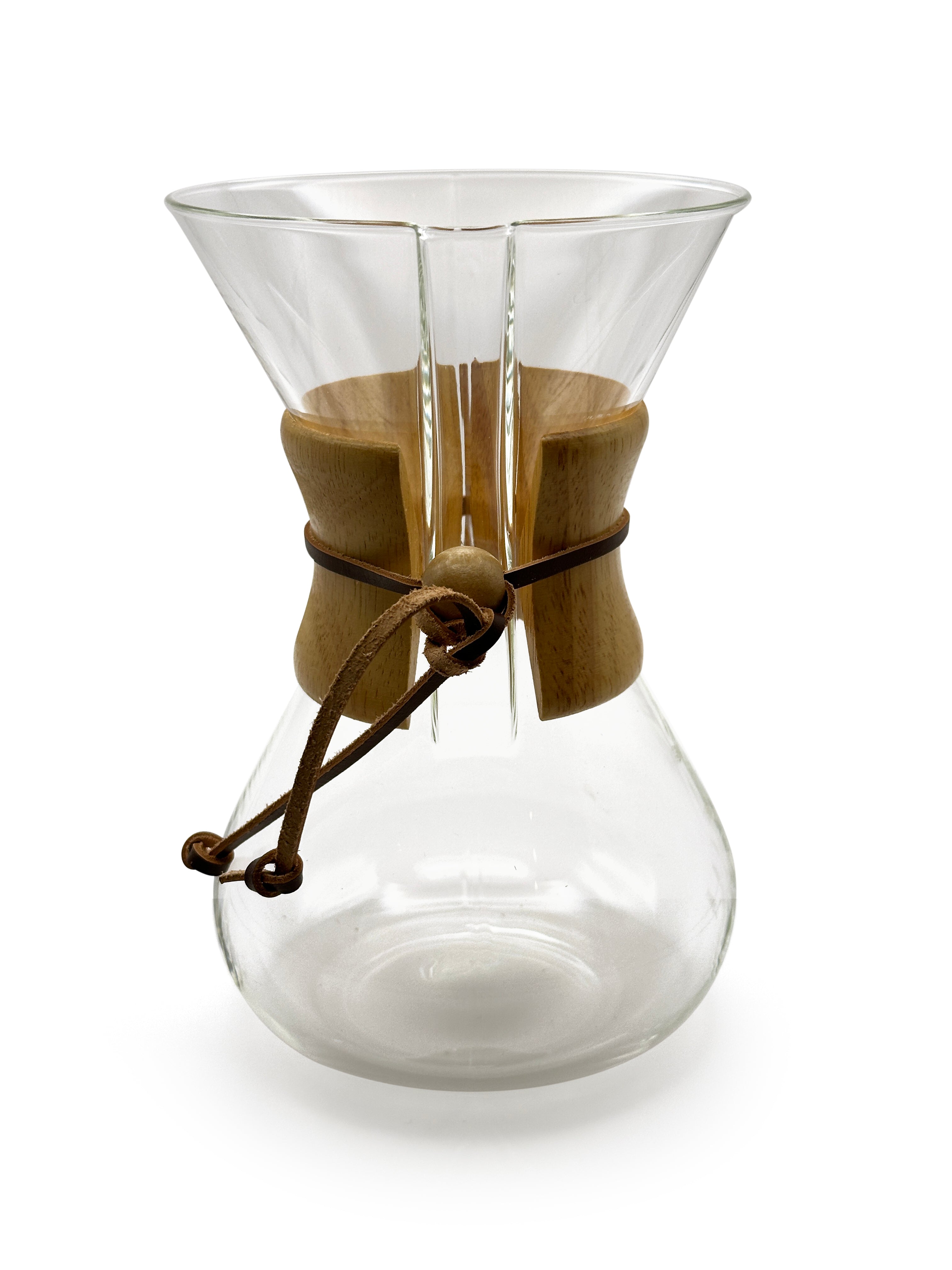 Pour Over Kaffebrygger i glas med trækrave