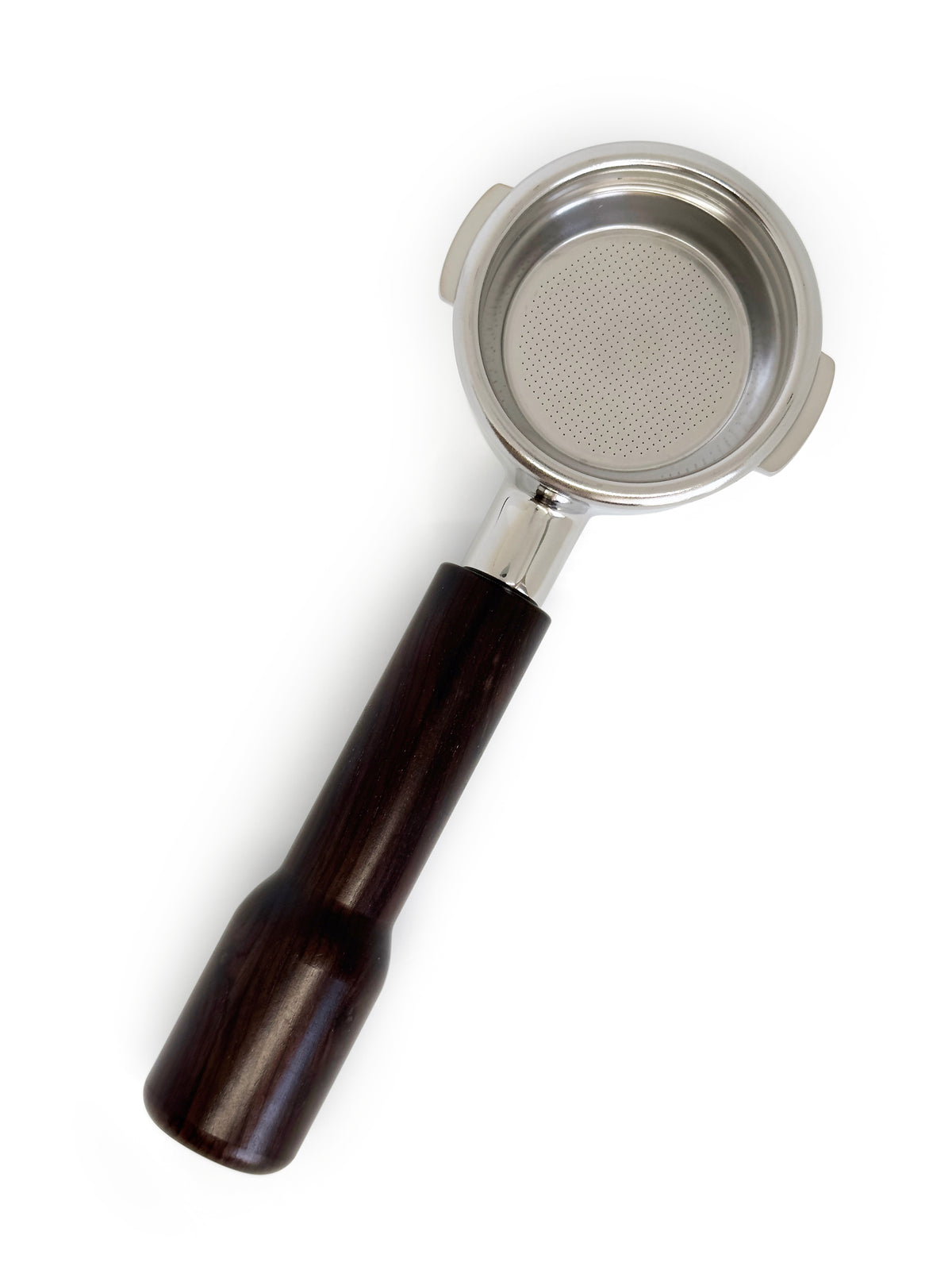 Portafilter med dobbelt tud til Sage 58 mm kurvet træhåndtag Wenge
