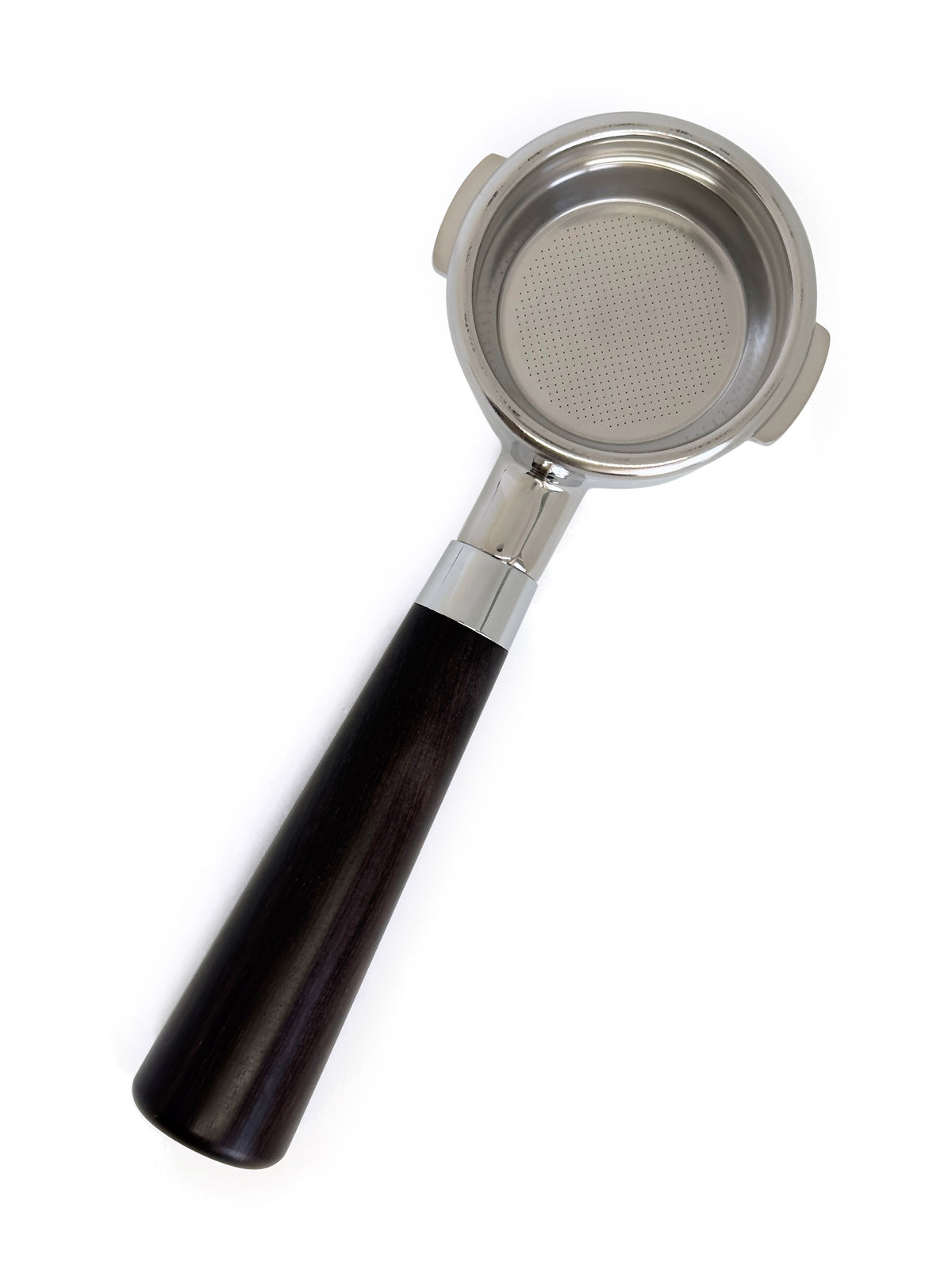Portafilter med dobbelt tud til Sage 58 mm konisk træhåndtag Wenge