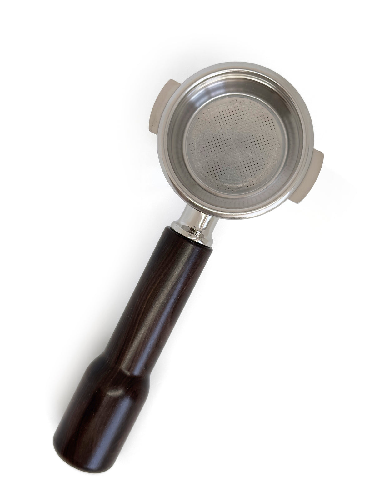 Bundløst portafilter til Sage 58 mm kurvet træhåndtag Wenge