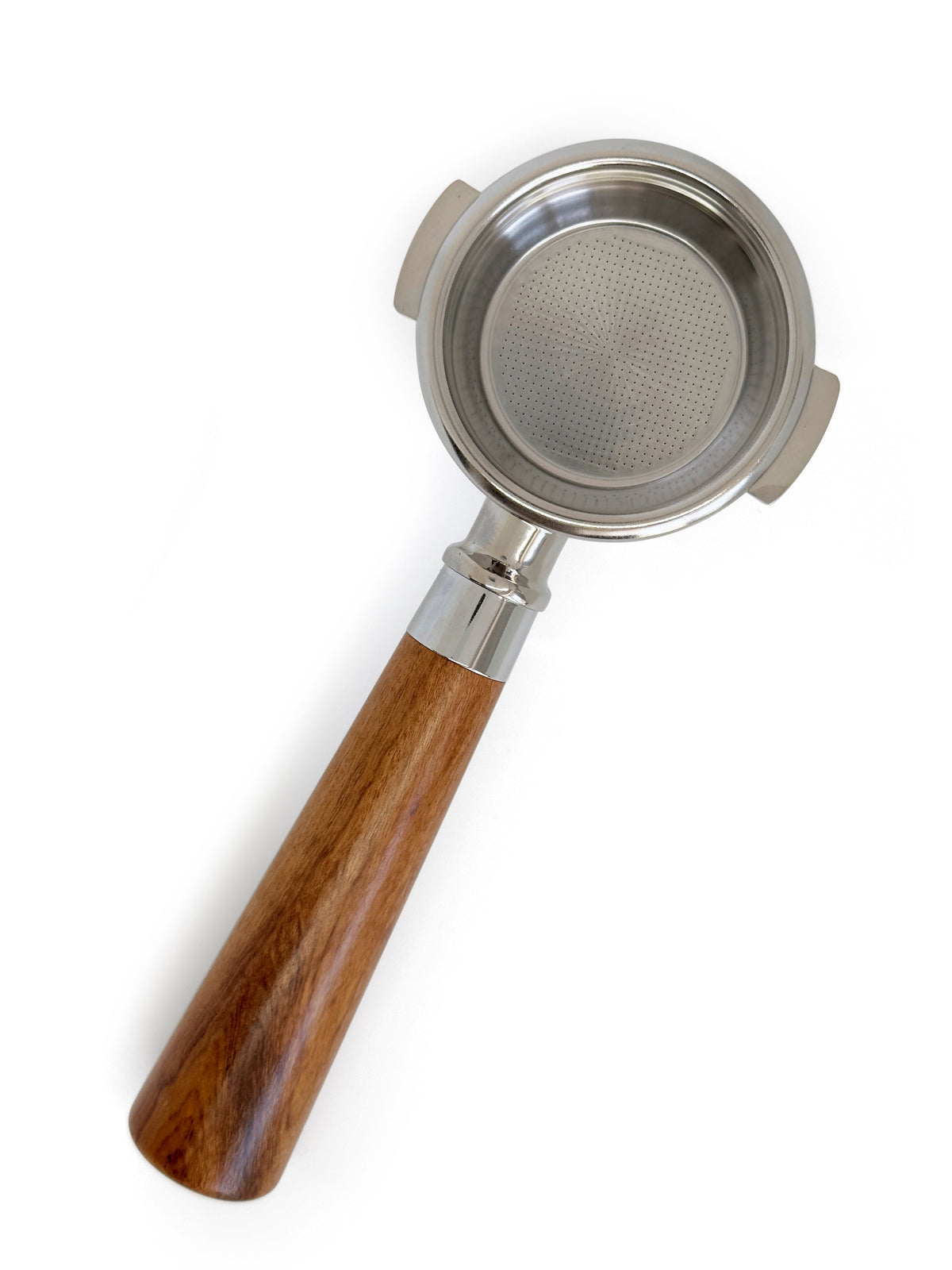 Bundløst portafilter med konisk håndtag - 58 mm. (Passer til E61) Rosentræ