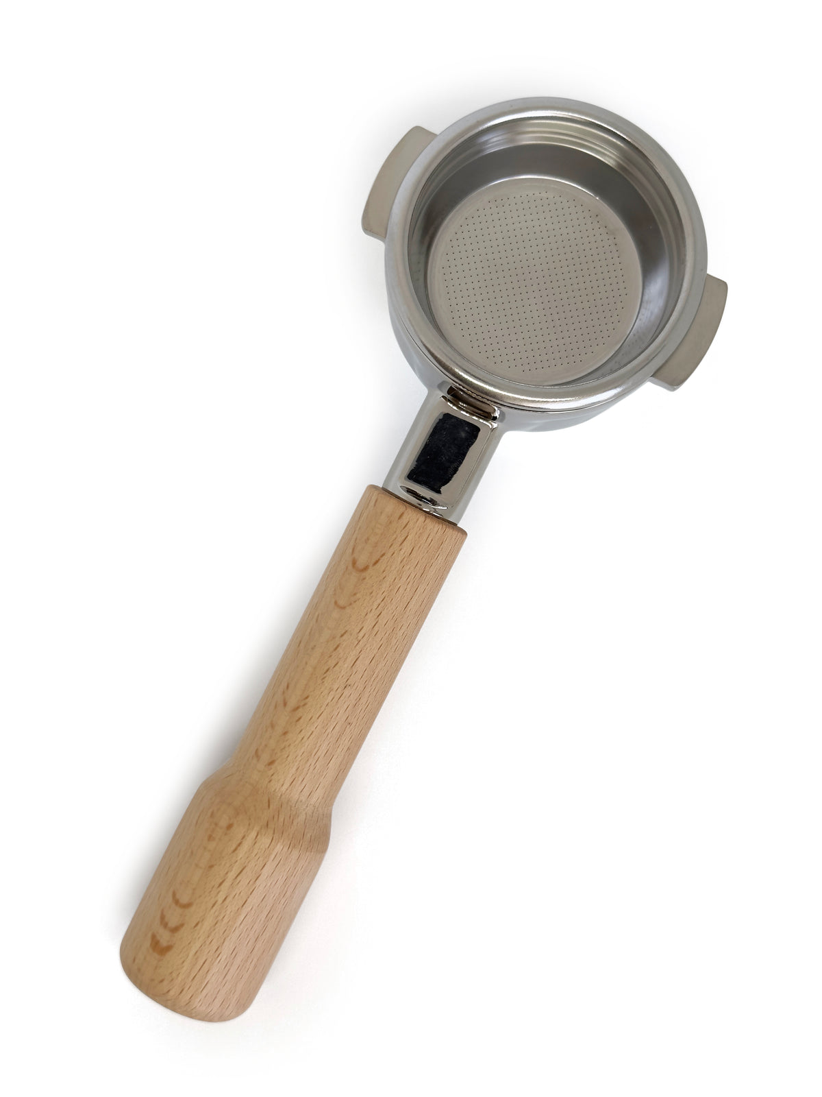 Portafilter med kurvet håndtag - 58 mm. (Passer til La Marzocco) Bøgetræ
