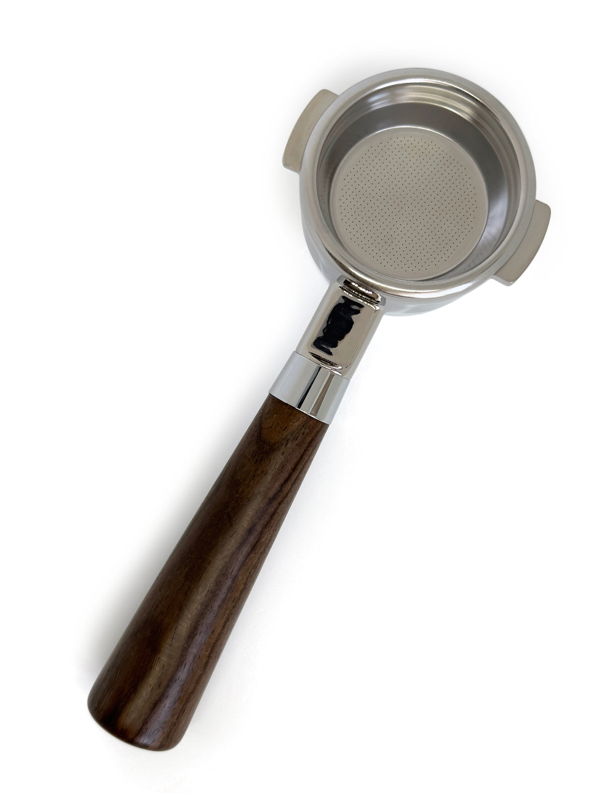 Portafilter med konisk håndtag - 58 mm. (Passer til La Marzocco) Valnød