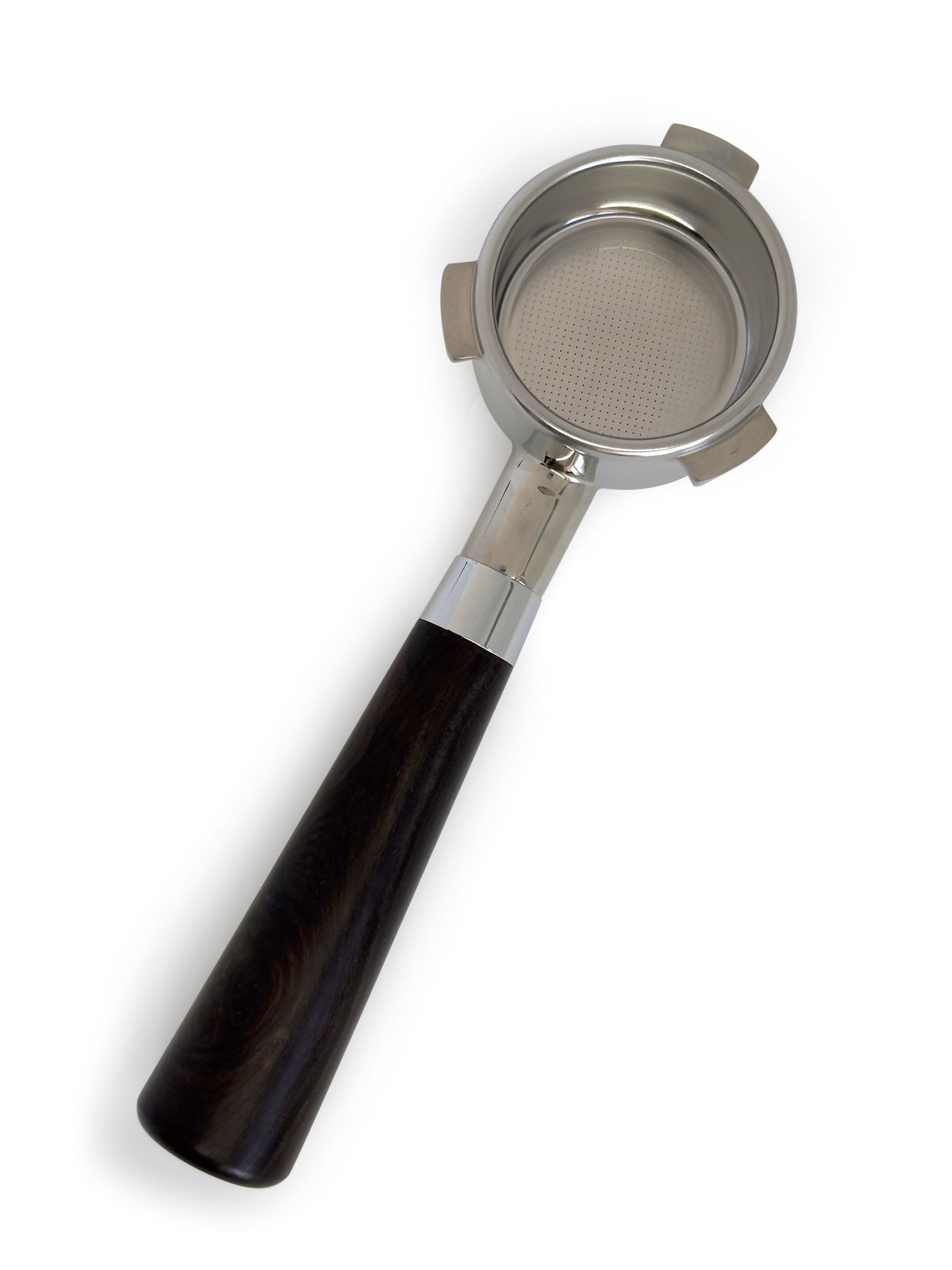 Portafilter med dobbelt tud til Sage 54 mm konisk træhåndtag Wenge